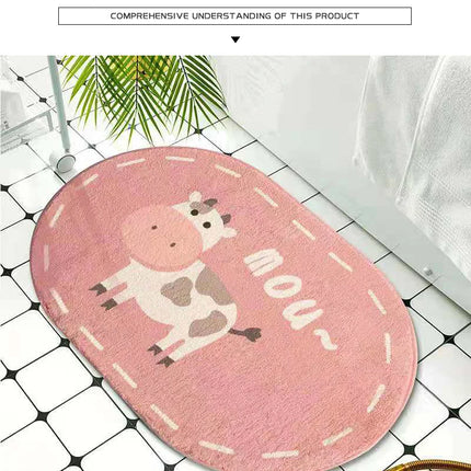 Cartoon Animals Bath Mats Soft Cute Rugs Home Entrance Doormats Bedroom Carpets Bathroom Door Mat Absorbent Non-Slip Foot Pad