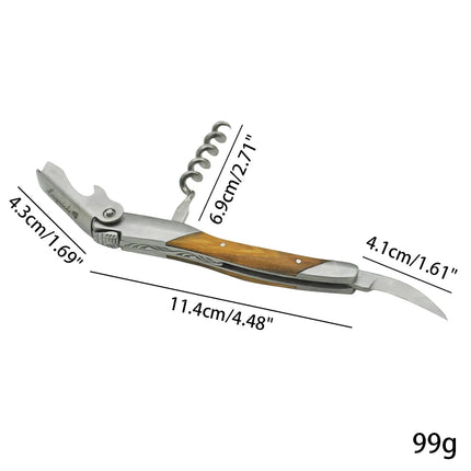 Laguiole Wine Bottle Openers Wood Handle Wine Accessories Household Wine Corkscrew Can Opener Beer Cap Jar Kitchen Tool Giftbox