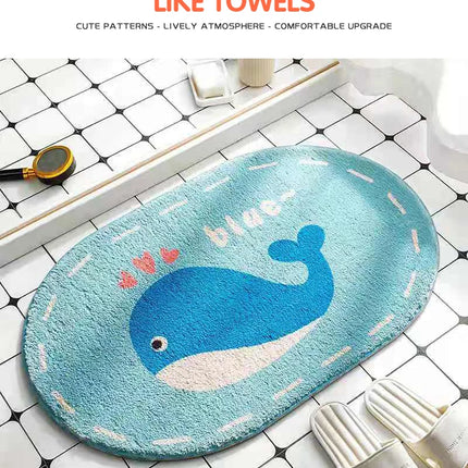 Cartoon Animals Bath Mats Soft Cute Rugs Home Entrance Doormats Bedroom Carpets Bathroom Door Mat Absorbent Non-Slip Foot Pad