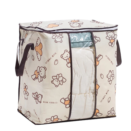 2023 new Non-woven Portable Clothes Storage Bag Organizer 45.5*51*29cm Folding Closet Organizer For Pillow Quilt Blanket Bedding