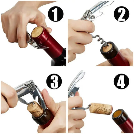 Laguiole Wine Bottle Openers Wood Handle Wine Accessories Household Wine Corkscrew Can Opener Beer Cap Jar Kitchen Tool Giftbox