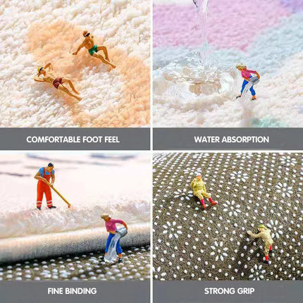 Cartoon Animals Bath Mats Soft Cute Rugs Home Entrance Doormats Bedroom Carpets Bathroom Door Mat Absorbent Non-Slip Foot Pad