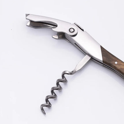 Laguiole Wine Bottle Openers Wood Handle Wine Accessories Household Wine Corkscrew Can Opener Beer Cap Jar Kitchen Tool Giftbox