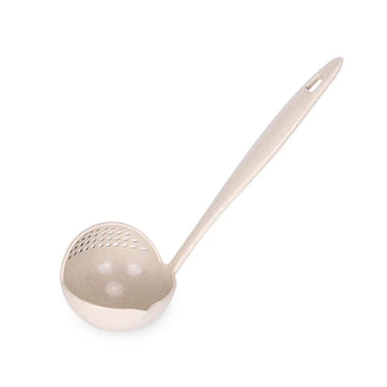 Silicone world 2 in 1 Soup Spoon Long Handle Kitchen Home Strainer Cooking Colander Kitchen Scoop Plastic Tableware Colander