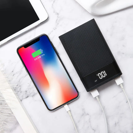 kebidumei Dual USB Micro USB Type C Power Bank Shell 5V DIY 4/6*18650 Case Battery Charge Storage Box Without Battery