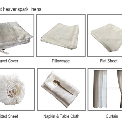 Pure Organic Flax Linen Bedding Set, Including Duvet Cover and 2 Pillow Cover, Bed Linens, Button Or Zipper Quilt Cover King
