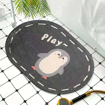Cartoon Animals Bath Mats Soft Cute Rugs Home Entrance Doormats Bedroom Carpets Bathroom Door Mat Absorbent Non-Slip Foot Pad