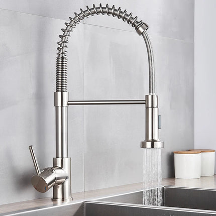 Nekjcag Matte Black Kitchen Sink Faucet 360 Degree Rotation Spring Hot and Cold Water MixerTap Deck Mounted Kitchen Crane
