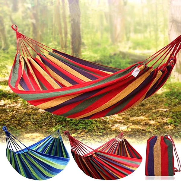 Durable Canvas Camping Hammock with Carry Bag