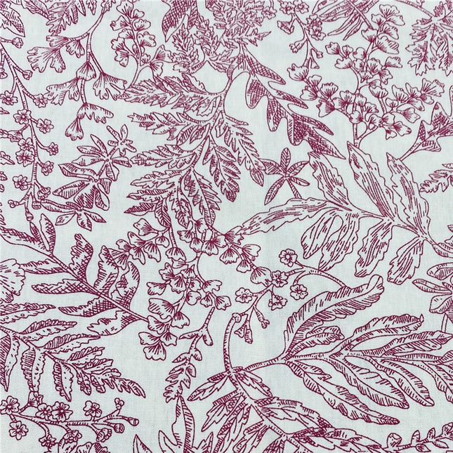 150x50cm Pure Cotton Plant Printed Fabric For Summer Women's Dresses, Shirts Curtains Bedding Handmade DIY Sewing Fabric TJ21948