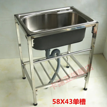The kitchen is thick and simple, stainless steel sink, single sink, double sink, large single sink with bracket, water basin, ve