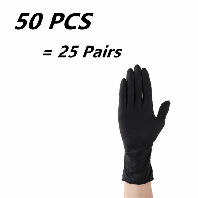 50PCS Pink Nitrile Disposable Gloves Household Gloves for Cleaning Kitchen Cooking Beauty Nail Hair Dye Tattoo Latex Powder Free