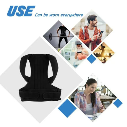 Adjustable Back Posture Corrector With Breathable Shoulder Straps And Waist Belt For Boys And Girls To Relieve Back Strain