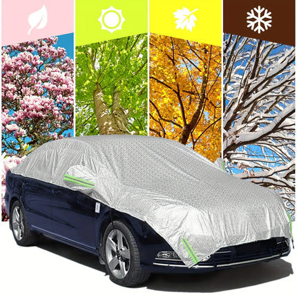 Half Car Body Cover All Weather Rainproof Cover For Winter Waterproof Dustproof UV Resistant Snowproof Sedan Car Cover