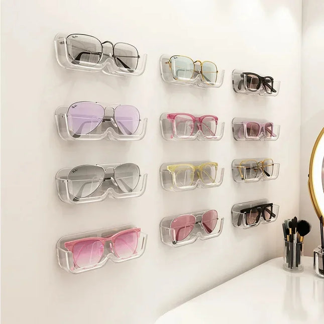 10PCS Eyeglasses Organizer Wall Mounted No-Punch Sunglasses Organizer Premium Sunglasses Display Case Home Storage