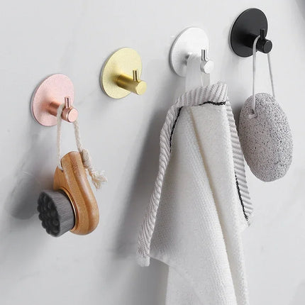 Self-adhesive Bathroom Hook Key Bag Shower Door Robe Towel Adhesive Hanger Kitchen Accessories For Organizer Wall Stickers Hooks