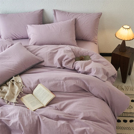 2025 New All-cotton Quilt Cover Class A Yarn-dyed Washed Cotton Single Bed Cover Solid Light Blue Breathable Bedding 220x240