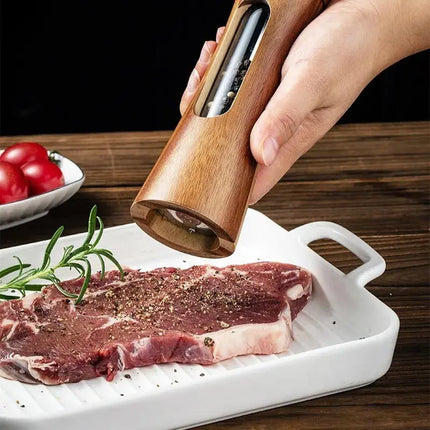 Acrylic Manual Salt Pepper Grinder Set Kitchen Sea Salt Pepper Grinder Pepper Mill Wooden Kitchen Pepper Shakers Spice Salt Mill