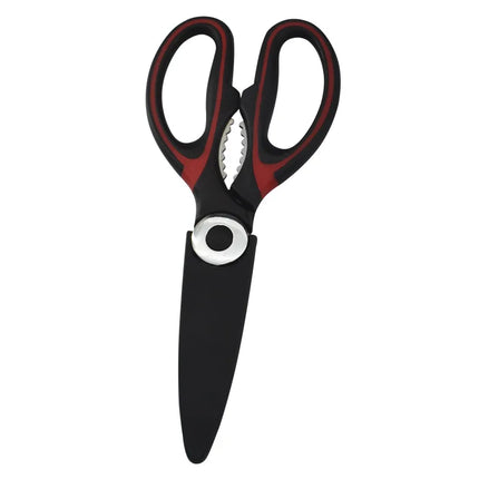 Kitchen Scissors Chicken Bone Scissors with Cover Stainless Steel Heavy Duty Multipurpose Scissors for Opening Bottle Nutcracker