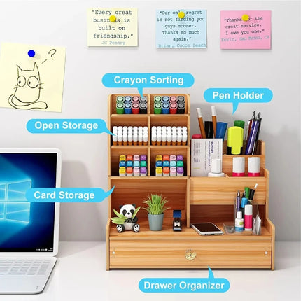 Wooden Desk Organizer DIY Pen Holder
