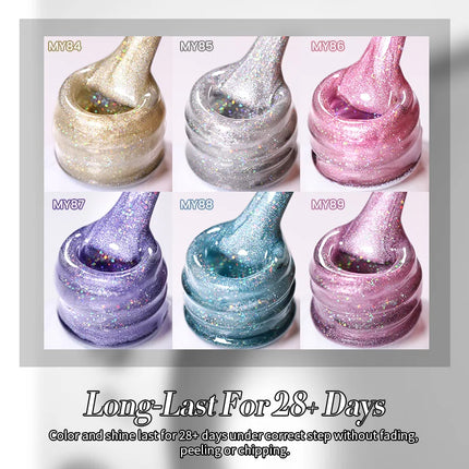 BORN PRETTY 10ml Rainbow Purple Water Light Cat Magnetic Gel Nail Polish Shining Sliver-light Holographics Semi Permanent UV Gel