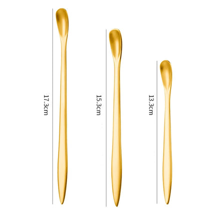 Stainless Steel Two in One Teaspoon Long Handle Cutlery Home Coffee Tea Stirring Spoon Tableware Mini Scoop Utensils for Kitchen