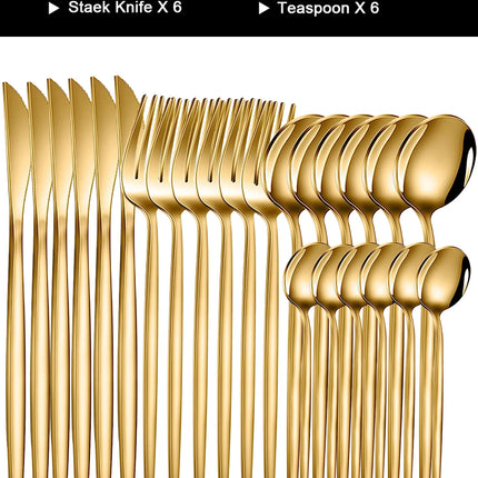 24pcs Stainless Steel Cutlery Set