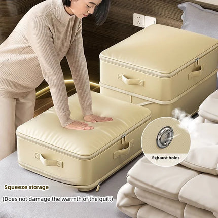 Ultra Space Saving Self Compression Organizer,Comforter Storage Bag,Moving Bag for Comforters,Clothes,Blankets,Bedding,College