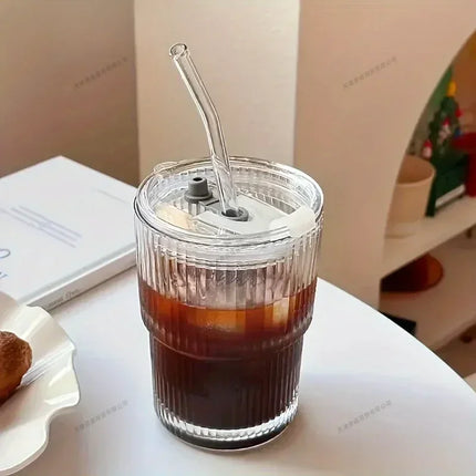 450ml Stripe Glass Cup