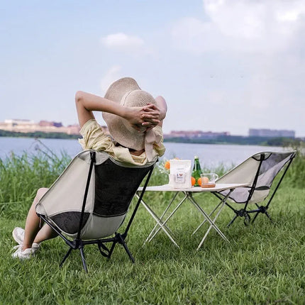 Outdoor Camping Portable Folding Moon Chair