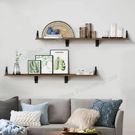 Shelves Floating Wall Shelf Wooden Wall Shelves Solid Wood Wall Hanging Storage Shelf Bathroom Accessories Simple Supplies