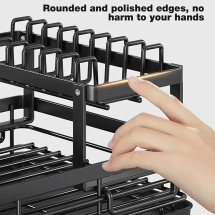 Adjustable Stainless Steel 2-Tier Dish Drying Rack
