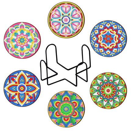 6/9Pcs DIY Diamond Painting Christmas Coaster Ornament Santa Snowman Drink Cup Cushion Diamond Embroidery Kit Xmas Kitchen Decor