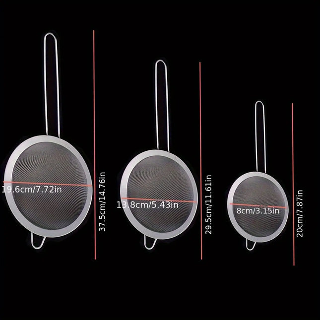 Stainless Steel Fine Mesh Strainers Set
