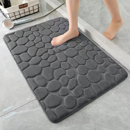 Non Slip Carpets Cobblestone Embossed Bathroom Bath In Wash Basin Bathtub Side Floor Rug Shower Room Doormat Memory Foam Mat