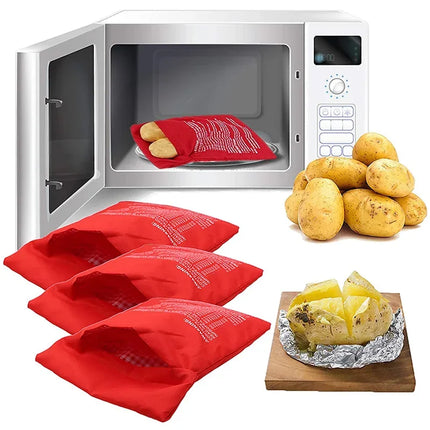 Reusable Microwave Potato Cooker Bag Washable Tortillas Cooker Pockets Corn Cooking Bag Microwave Baking Bag Kitchen Gadgets