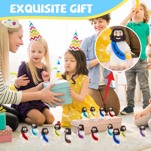 50-200Pcs Mini Jesus Figures Jesus Loves You Christ Toys Multicolor Tiny Jesus Figures Religious Party Favors Easter Egg Stuffer