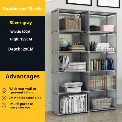 Simple Bookshelf Floor To Ceiling Dormitory Space Saving Home Storage Rack Wear-resistant Rack Multifunctional Storage Cabinet