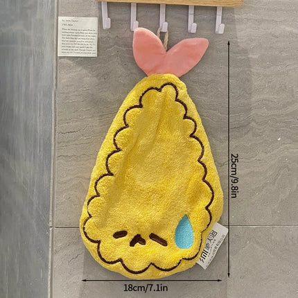 Cartoon Cat Shaped Hand Towel Kitchen Bathroom Hanging Absorbent Hand Towel Household Multi-functional Cleaning Hand Towel