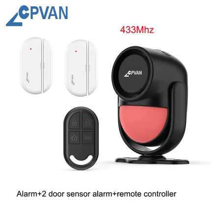 Wireless Motion Detector Alarm with Door Sensor