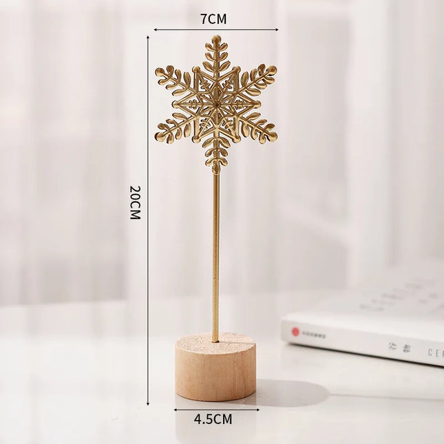 Golden Ginkgo Leaf Metal Figurine Handmade Desk