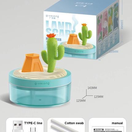 Landscape Air Humidifier Small Spray Hydration Household Silent Bedroom Desktop Car USB Aromatherapy Humidifiers Diffuser