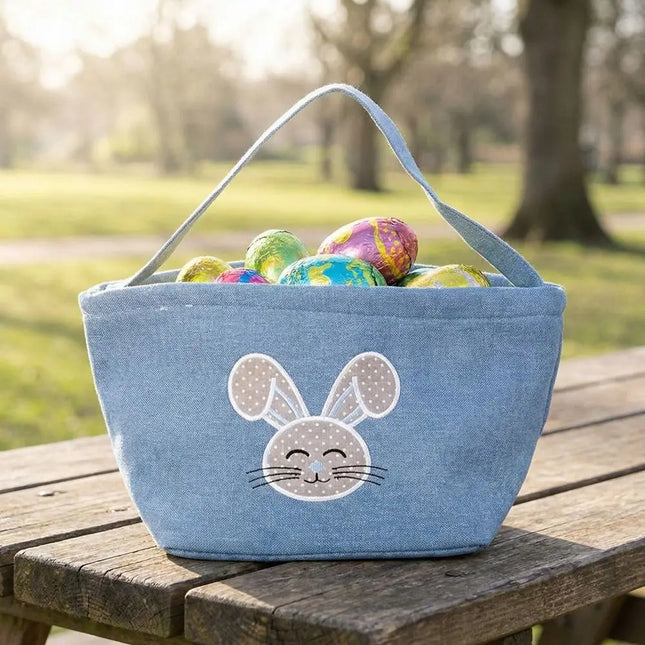 Cartoon Rabbit Storage Basket Wear-resistance Decorative Rabbit Egg Basket with Handle Large Capacity Happy Easter Handbag