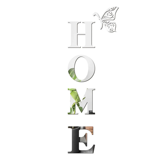 3D Mirror Wall Sticker HOME Logo