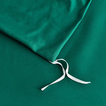 Bed Linen Bedding set Washed Cotton Four-Piece Bed Sheets Set Solid Color Green Simple Bed Quilt Cover Comforter Cover Duvet