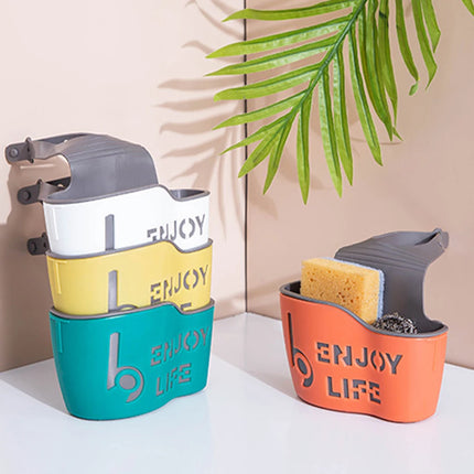 Hot Home Storage Drain Basket Kitchen Sink Holder Adjustable Soap Sponge Shlf Hanging Drain Basket Bag Kitchen Accessories