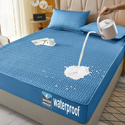Waterproof Fitted Sheet, Thickened Quilted 100% Waterproof Mattress Cover, Mattress Protector, Bed Cover For Living Room 160x200