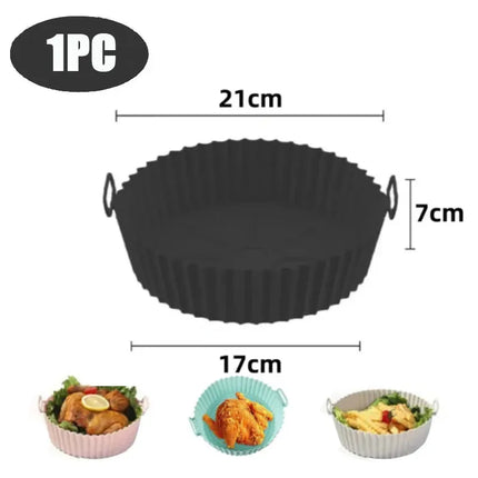 Air fryer Silicone Basket Reusable Container Accessories Oven Tray Pizza Fried Chicken Baking Mold Protector Kitchen Tool 2024