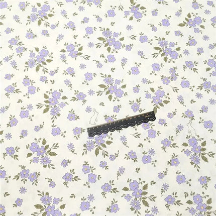 160*50cm Purple Small Floral Design Printed Cotton Fabric For DIY Children's Wear Cloth Make Bedding Quilting Girl Dress Tesido