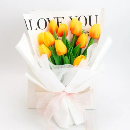 3/5PCS Artificial Tulip Bouquet Real Touch Flowers